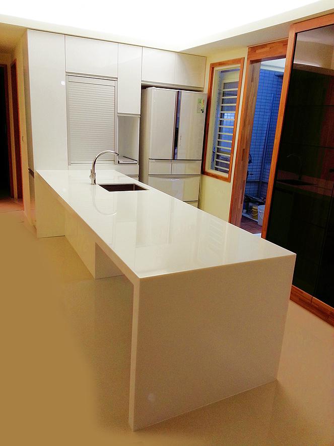 中島型廚具-白色系統廚具組